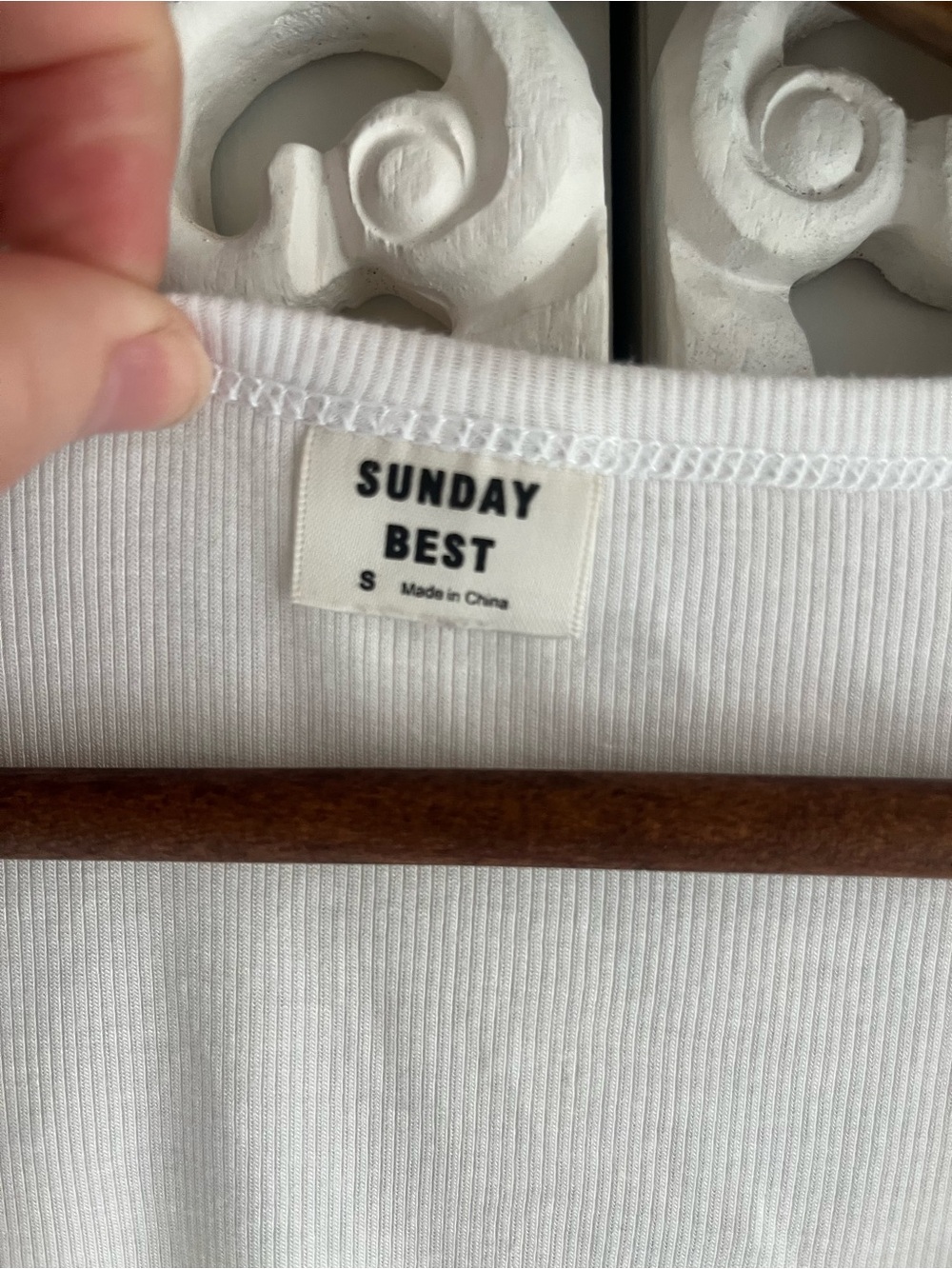 Sunday Best Ribbed Button Front Cropped Tee White Size Small - Picture 2 of 6